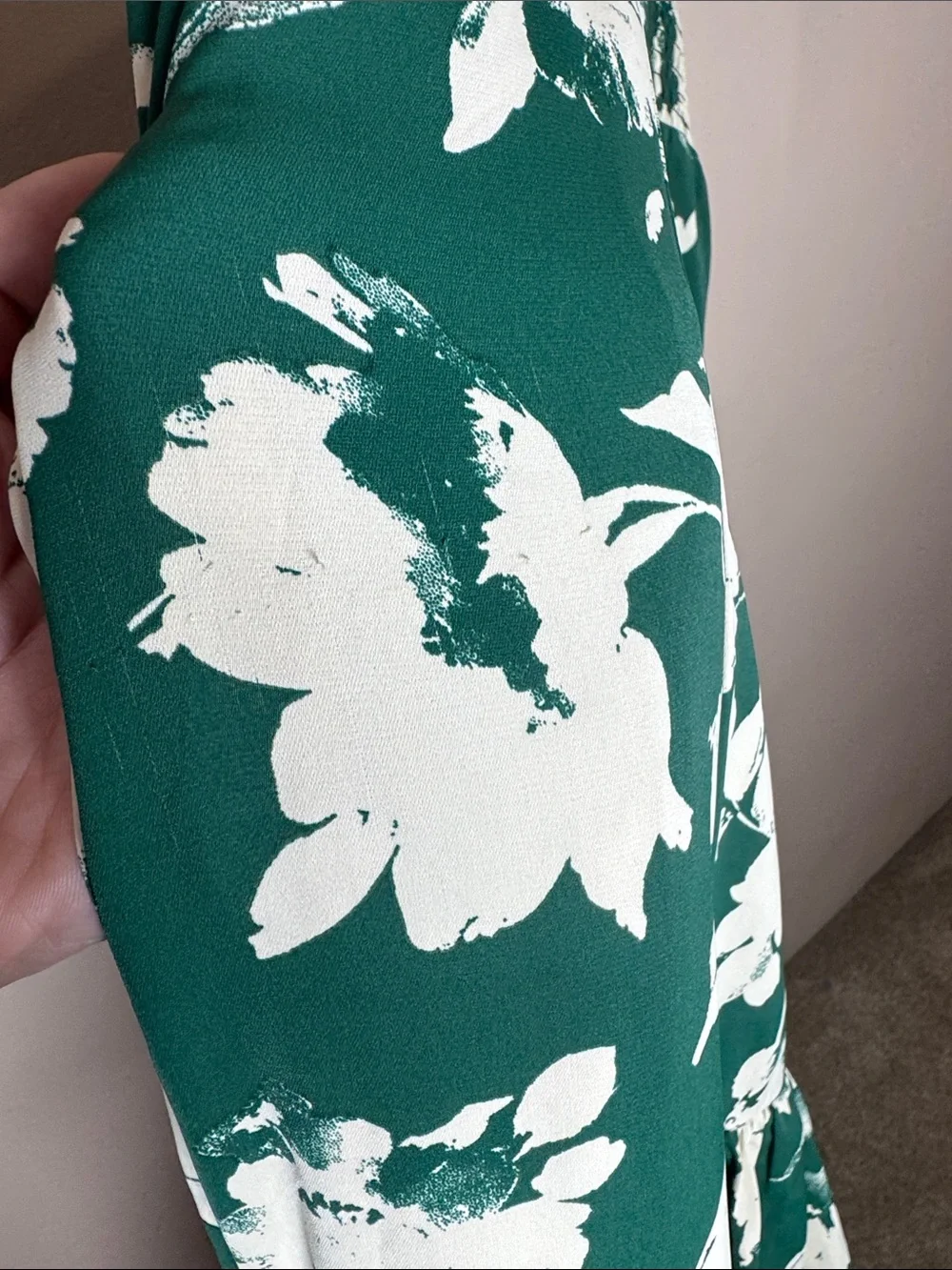 Abercrombie & Fitch floral maxi dress M satin formal tiered green cottagecore